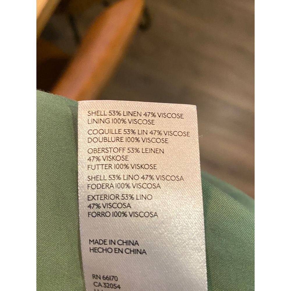 Free People Olivia Jacket Small Double Breasted Belted Green Linen Career Wear - Picture 4 of 8